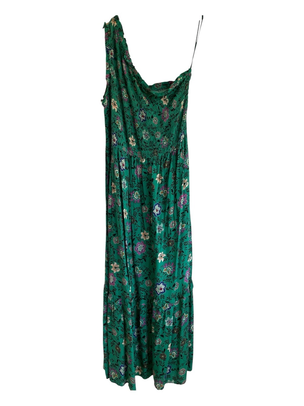 Knox Rose Green Floral One-Shoulder Maxi Dress